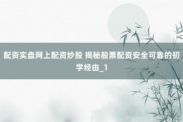 配资实盘网上配资炒股 揭秘股票配资安全可靠的初学经由_1